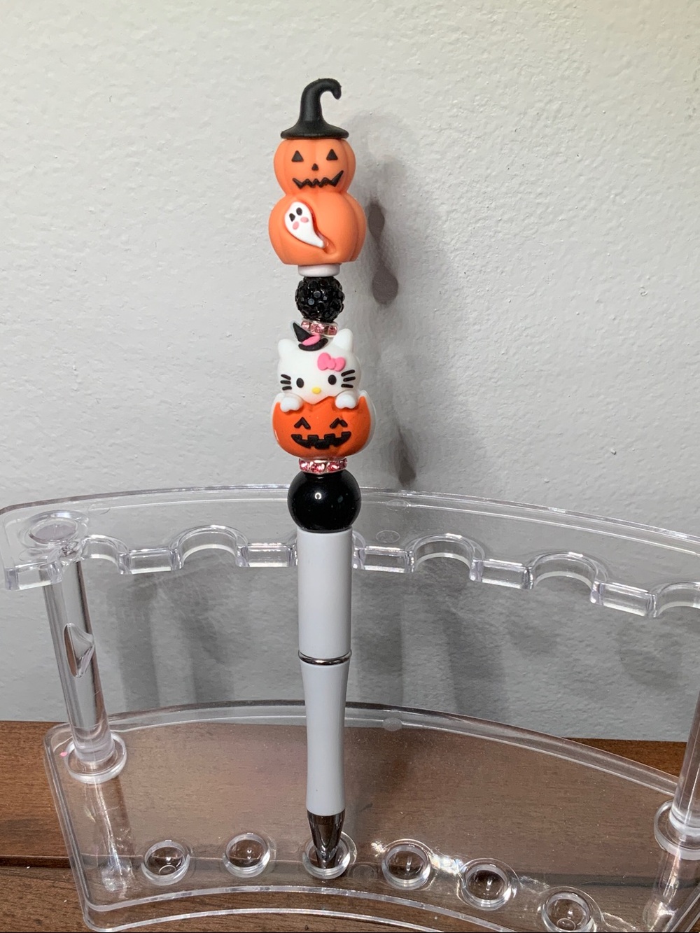 Halloween Pumpkin Stack Bead Ballpoint Pen